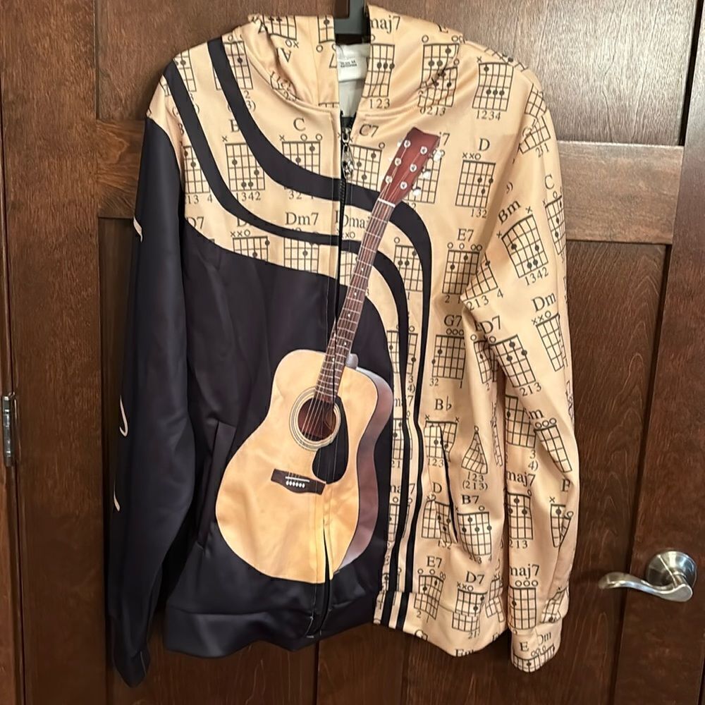 NWT. Love Guitar Zip Front Hoodie